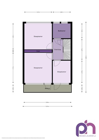 Floorplan - W. Vrijlandtstraat 9, 3262 GN Oud-Beijerland